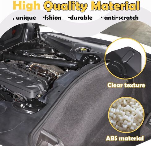 Rear Strut Tower Cover Compatible with Chevrolet Corvette C8 2020-2023, ABS Plastic Engine Bay Shock Protection Panel Cover Trim, C8 Shock Absorbing Tower Cover Accessories (matte black) in Saudi Arabia