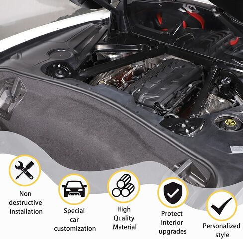 Rear Strut Tower Cover Compatible with Chevrolet Corvette C8 2020-2023, ABS Plastic Engine Bay Shock Protection Panel Cover Trim, C8 Shock Absorbing Tower Cover Accessories (matte black) in Saudi Arabia