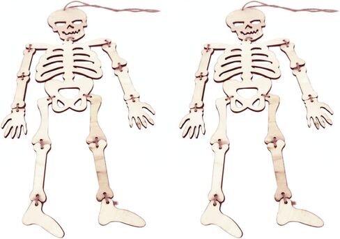Toyvian Halloween الهيكل العظمي باب من 2 جمجمة خشبية مقطوعة للهالوين قطع خشبية غير مكتملة للهالوين قطع خشبية للحرف اليدوية المزخرفة الخشبية in Kuwait