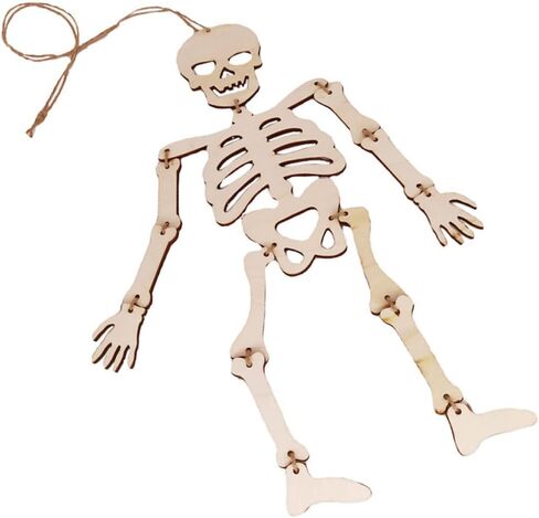 Toyvian Halloween الهيكل العظمي باب من 2 جمجمة خشبية مقطوعة للهالوين قطع خشبية غير مكتملة للهالوين قطع خشبية للحرف اليدوية المزخرفة الخشبية in Kuwait