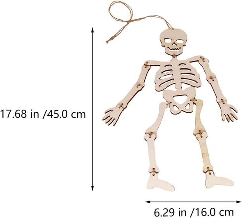 Toyvian Halloween الهيكل العظمي باب من 2 جمجمة خشبية مقطوعة للهالوين قطع خشبية غير مكتملة للهالوين قطع خشبية للحرف اليدوية المزخرفة الخشبية in Kuwait