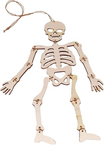 Toyvian Halloween الهيكل العظمي باب من 2 جمجمة خشبية مقطوعة للهالوين قطع خشبية غير مكتملة للهالوين قطع خشبية للحرف اليدوية المزخرفة الخشبية in Kuwait