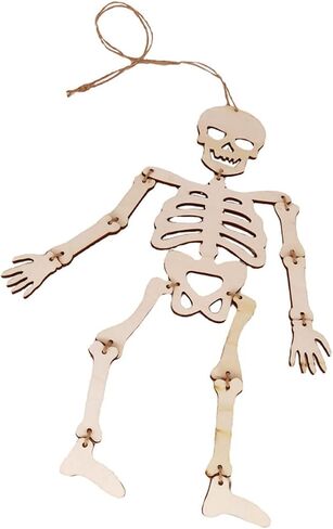 Toyvian Halloween الهيكل العظمي باب من 2 جمجمة خشبية مقطوعة للهالوين قطع خشبية غير مكتملة للهالوين قطع خشبية للحرف اليدوية المزخرفة الخشبية in Kuwait