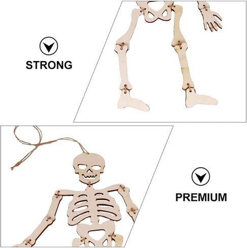 Toyvian Halloween الهيكل العظمي باب من 2 جمجمة خشبية مقطوعة للهالوين قطع خشبية غير مكتملة للهالوين قطع خشبية للحرف اليدوية المزخرفة الخشبية in Kuwait