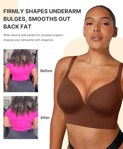 SHAPELLX Bras for Women Push Up Bra T-Shirt Bra Everyday Underwire Bra Back Smoothing Full Coverage Bra in Saudi Arabia