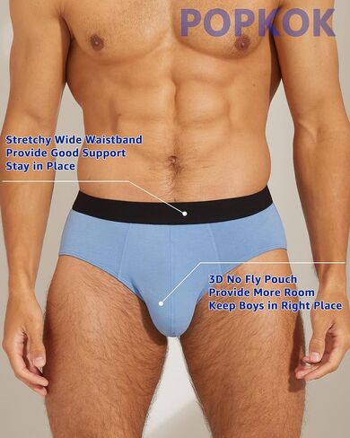 Mens Underwear Tag-Free Cotton Stretch Briefs With Pouch 3 Pack in Saudi Arabia