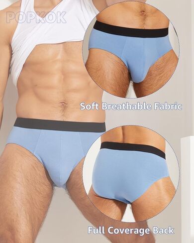 Mens Underwear Tag-Free Cotton Stretch Briefs With Pouch 3 Pack in Saudi Arabia