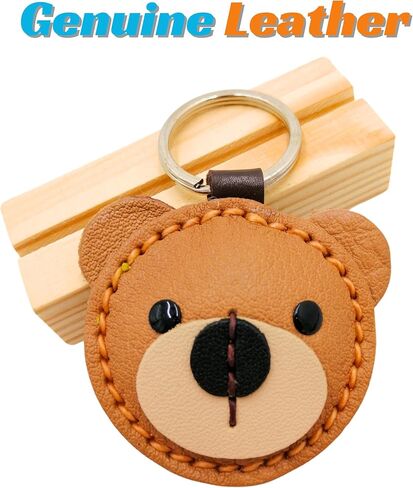 Genuine Leather Keychain, Animal Leather Keychain, Animal Keychain, Real Leather, Pet Lover Keyring Charm Pendant Gifts in Kuwait