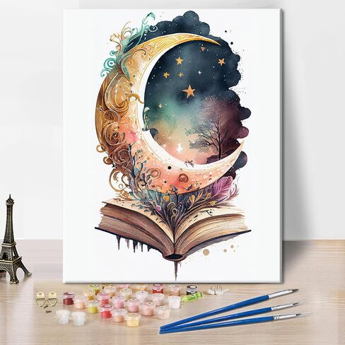 TUMOVO Moon Paint by Numbers for Adults, DIY Acrylic Paint by Numbers Kits on Canvas Fantastic Cloud Mass Book, Painting by Numbers Kit Starry Sky, Acrylic Painting Art Crafts 16"x20"(Frameless) in Saudi Arabia