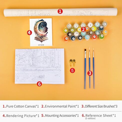 TUMOVO Moon Paint by Numbers for Adults, DIY Acrylic Paint by Numbers Kits on Canvas Fantastic Cloud Mass Book, Painting by Numbers Kit Starry Sky, Acrylic Painting Art Crafts 16"x20"(Frameless) in Saudi Arabia