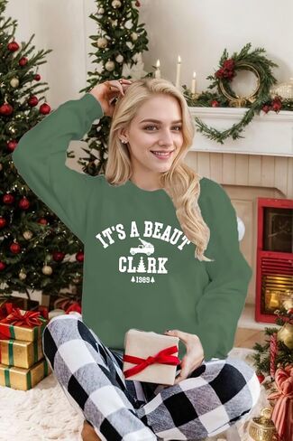 Christmas Sweatshirts for Women It's A Beaut Clark Sweatshirts Xmas Holiday Crewneck Long Sleeve Pullover in Kuwait