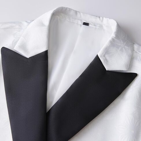 Men's Jacquard 2 Piece Suits Slim Fit Double Breasted Suit Jacket Pants Set Casual Wedding Casual Business in Kuwait