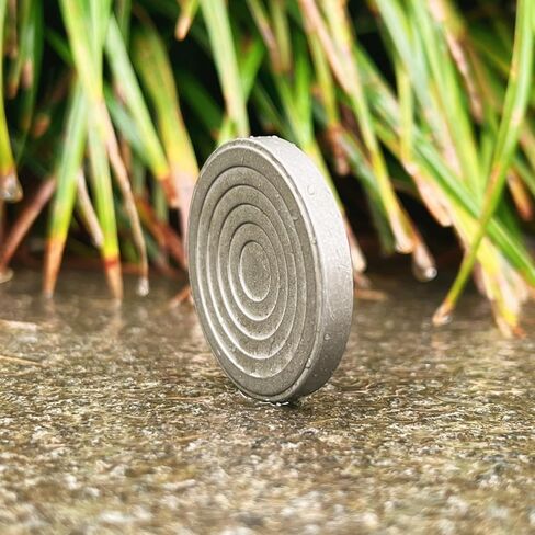 EDC Titanium Contact Coins Fidget Toys, Pocket Skill Toys Lucky Coin Worry Stone, Solid Double Face Concentric-Circles Patterns Coins (Stone wash - Gray) in Saudi Arabia