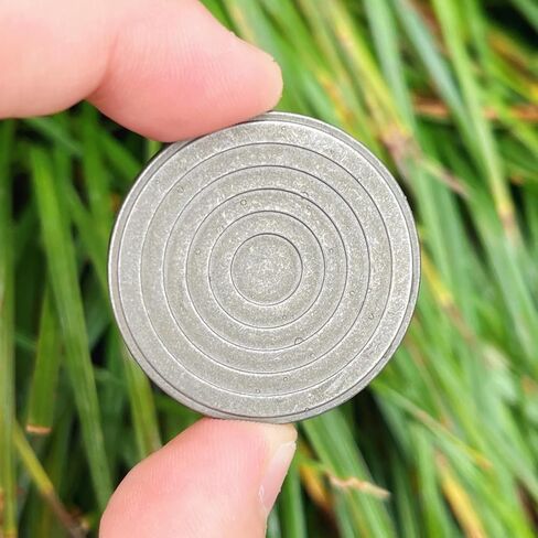 EDC Titanium Contact Coins Fidget Toys, Pocket Skill Toys Lucky Coin Worry Stone, Solid Double Face Concentric-Circles Patterns Coins (Stone wash - Gray) in Saudi Arabia
