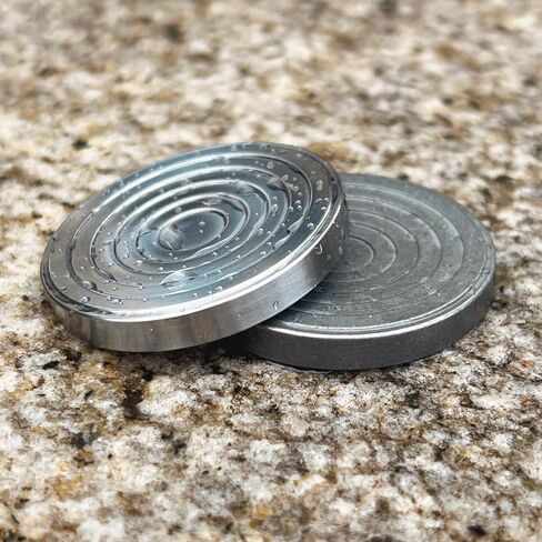 EDC Titanium Contact Coins Fidget Toys, Pocket Skill Toys Lucky Coin Worry Stone, Solid Double Face Concentric-Circles Patterns Coins (Stone wash - Gray) in Saudi Arabia