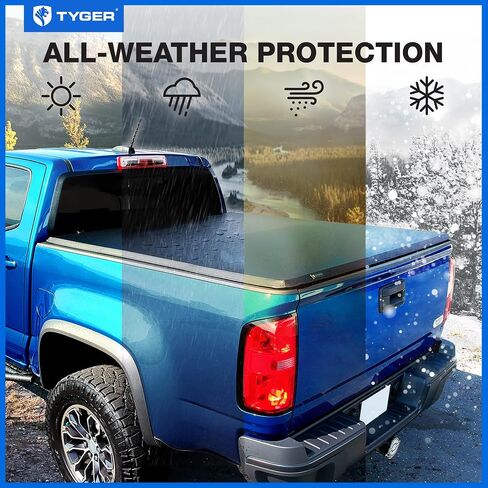 Tyger Auto T3 Tri-Fold Truck Tonneau Cover TG-BC3D1013 Works with 2005-2011 Dodge Dakota 2006-2008 Mitsubishi Raider | Fleetside 5.3' Bed | Fit Models Without Utility Track System,Black in Saudi Arabia