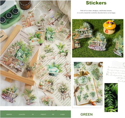 MAXLEAF 180 قطعة من ملصقات الزهور العتيقة ونباتات الصبار والحيوانات الأليفة من أجل المجلات الفنية DIY وألبوم مخطط القصاصات وديكورات الصور، هدايا لمحبي المجلات in Kuwait