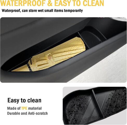 For Tesla X Door Side Storage Box - TPE Front Door Organizer Tray, Recessed & Washable Door Slot Pockets Accessories for Tesla Model X 2024 2023 2022 (2PC) in Saudi Arabia