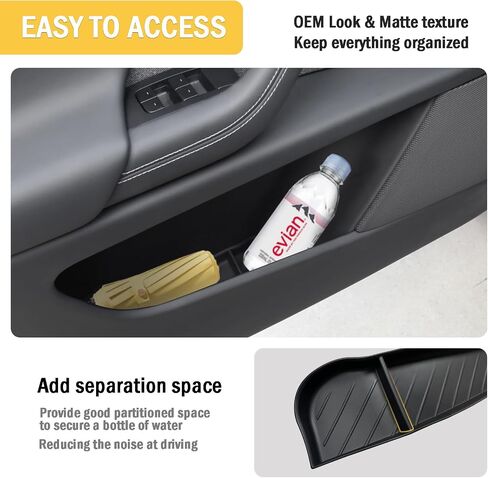 For Tesla X Door Side Storage Box - TPE Front Door Organizer Tray, Recessed & Washable Door Slot Pockets Accessories for Tesla Model X 2024 2023 2022 (2PC) in Saudi Arabia