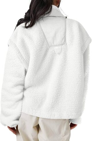 Tanakneo Womens Fuzzy Fleece Jackets Casual Long Sleeve Sherpa Coats Winter Warm Outerwear in Saudi Arabia