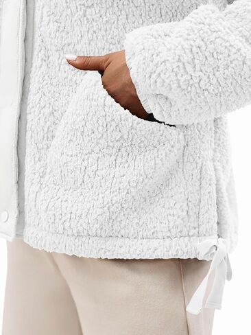 Tanakneo Womens Fuzzy Fleece Jackets Casual Long Sleeve Sherpa Coats Winter Warm Outerwear in Saudi Arabia