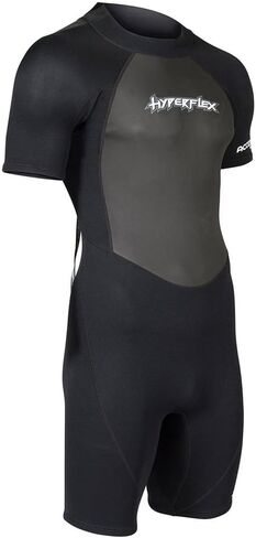 بدلة غطس قصيرة 2.5 ملم للرجال والنساء من HYPERFLEX - ركوب الأمواج، الرياضات المائية، الغوص، الغطس - مريحة، مرنة، ملائمة تشريحيًا، ياقة قابلة للتعديل، سحاب خلفي in Saudi Arabia