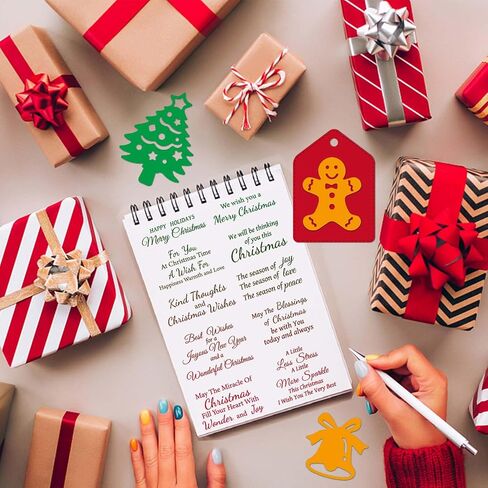 origach عيد ميلاد سعيد رغبات واضحة طوابع قطع يموت مجموعة الاستنسل، طوابع سيليكون قطع يموت معدنية وقالب استنسل الحيوانات الأليفة مع عناصر عيد الميلاد لصنع بطاقة سكرابوكينغ ديي صياغة in Saudi Arabia