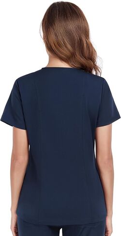 COMENII Scrubs for Women, 1 Chest Pocket V-Neck Tailored Fit Workwear, Easy Care Medical Scrub Tops Women in Saudi Arabia