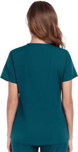 COMENII Scrubs for Women, 1 Chest Pocket V-Neck Tailored Fit Workwear, Easy Care Medical Scrub Tops Women in Saudi Arabia