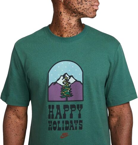 Nike Men's Sportswear Collectible Holiday T-Shirt, Green, XL Regular US in Saudi Arabia