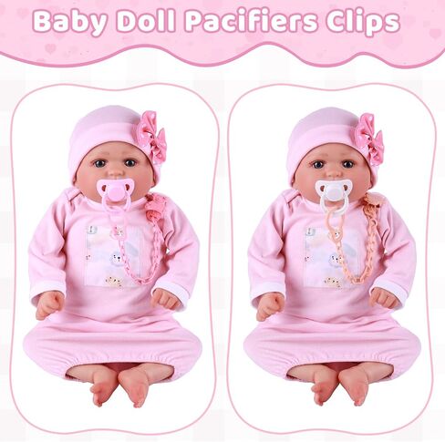 مجموعة إكسسوارات دمى الأطفال حديثي الولادة 6 قطع من BABESIDE، زجاجات دمى أطفال بنمط دب لطيف ولهايات مغناطيسية مع سلسلة مشابك مصاصة لدمى الأطفال حديثي الولادة من البنات والأولاد in Saudi Arabia