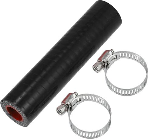 X AUTOHAUX 1 Set 20mm 0.79" ID 100mm 3.94" Length 0 Degree Black Red Car Silicone Hose with Clamps Coolant Hose Universal in Saudi Arabia