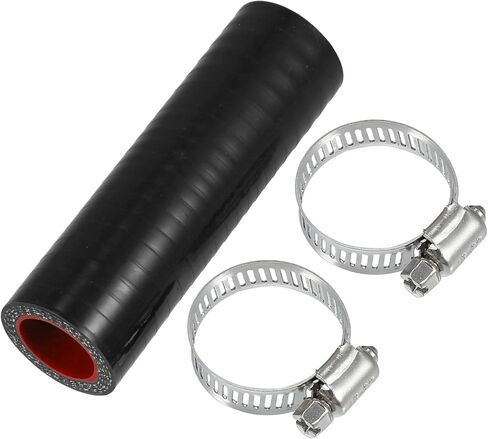 X AUTOHAUX 1 Set 20mm 0.79" ID 100mm 3.94" Length 0 Degree Black Red Car Silicone Hose with Clamps Coolant Hose Universal in Saudi Arabia