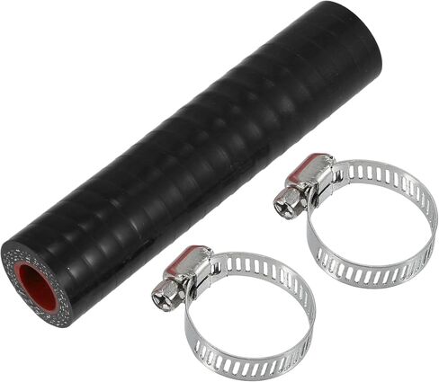 X AUTOHAUX 1 Set 20mm 0.79" ID 100mm 3.94" Length 0 Degree Black Red Car Silicone Hose with Clamps Coolant Hose Universal in Saudi Arabia