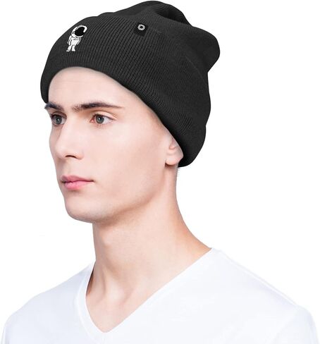 DALIX Embroidered Astronaut Beanie Cap Cuffed Knit Hat Men Women in Kuwait