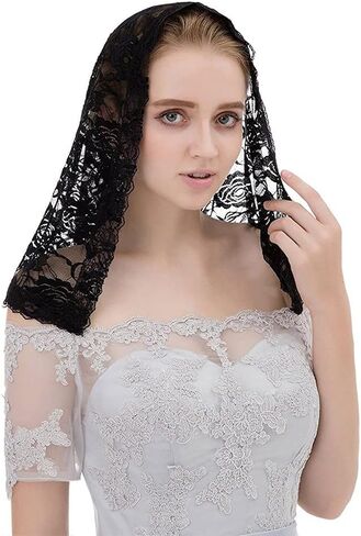 Wedding Bridal Veils Short Shawl Single Layer Veil Muslim Lace Flower Edge Tulle Bride Hair Accessories in Saudi Arabia