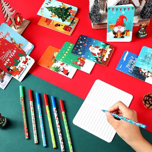 48 جهاز كمبيوتر شخصى دفاتر ملاحظات صغيرة لعيد الميلاد مع أقلام عيد الميلاد خمر دفاتر عيد الميلاد الرجعية دفاتر الجيب الصغيرة الرجعية أقلام عيد الميلاد للأطفال هدية حفلة عطلة تخزين المواد (دفتر ملاحظات صغير، 3 × 4.7 بوصة) in Kuwait