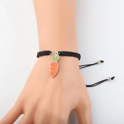 Carrot Charm Adjustable Bracelet Vegan Bracelet Jewelry Vegetarian Gift Carrot Lover Gift in Saudi Arabia