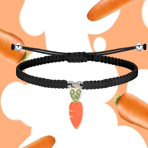 Carrot Charm Adjustable Bracelet Vegan Bracelet Jewelry Vegetarian Gift Carrot Lover Gift in Saudi Arabia