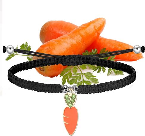 Carrot Charm Adjustable Bracelet Vegan Bracelet Jewelry Vegetarian Gift Carrot Lover Gift in Saudi Arabia