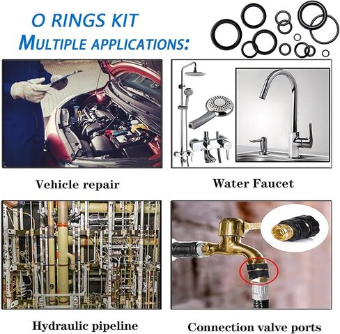 1000 قطعة 18 حجم O Ring Kit + 18 حجم غسالات مطاطية مجموعة متنوعة لصنبور السباكة أنابيب المياه خرطوم الحديقة غسالات رؤوس الدش إصلاح الحشية ووصلات الهواء أو الغاز in Saudi Arabia