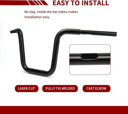 أسود 8.25 بوصة Rise Mini Ape Hangers 1.25 مقود فات لعام 2014-في وقت لاحق Harley Road King Special، 2018-UP Softail Fat Boy، Breakout، Street Bob، FXDRS، Fat Bob، Low Rider... in Kuwait