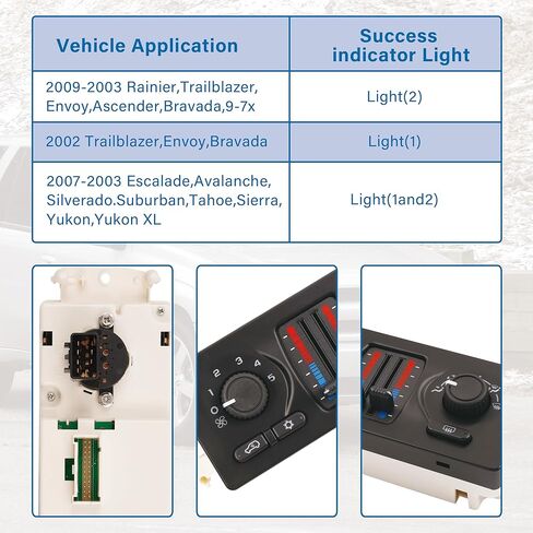 وحدة التحكم في المناخ مناسبة لسيارة شيفروليه جي إم سي بويك كاديلاك أولدزموبيل ساب ايسوزو AC لوحة التحكم المباشرة 2002-2009 استبدال 599-210XD in Kuwait