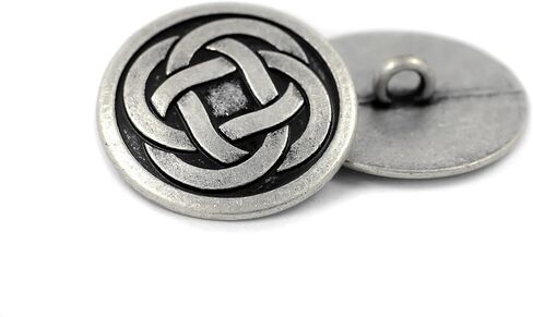 Bezelry 10 Pieces Tiny Celtic Knot Metal Shank Buttons. 25mm (1 inch) (Antique Brass) in Saudi Arabia
