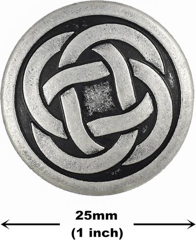 Bezelry 10 Pieces Tiny Celtic Knot Metal Shank Buttons. 25mm (1 inch) (Antique Brass) in Saudi Arabia