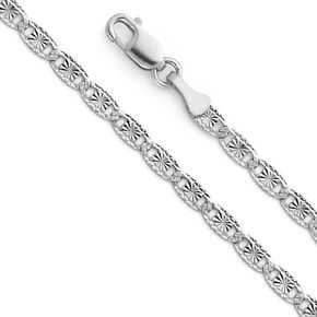 14k REAL Tri Color OR White Gold Solid 2.5mm Diamond Cut Chain Necklace with Lobster Claw Clasp