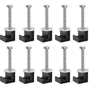 10 Pack No Drill Universal Truck Toolbox Mounting Kit,Aluminium Alloy Firmly Bridges The Toolbox Cable Tie J Hook (Red)