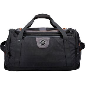 FLIGHT OUTFITTERS Crew Duffel Bag for Men & Women - Durable Versatile Hand/Shoulder Carry Travel Bag with Multiple Pockets, Black/Gray