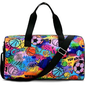 iscream + Corey Paige Designs 17.25" x 10" Duffle Bag with Sturdy Nylon Exterior for Sport and Travel with Adjustable Strap - Sporty Girl