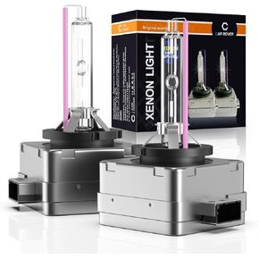 CAR ROVER D1S/D1C 8000K 35W Xenon Headlight Replacement Bulb with Metal Stents Base for 12V Car Head Lights (Pack of 2)